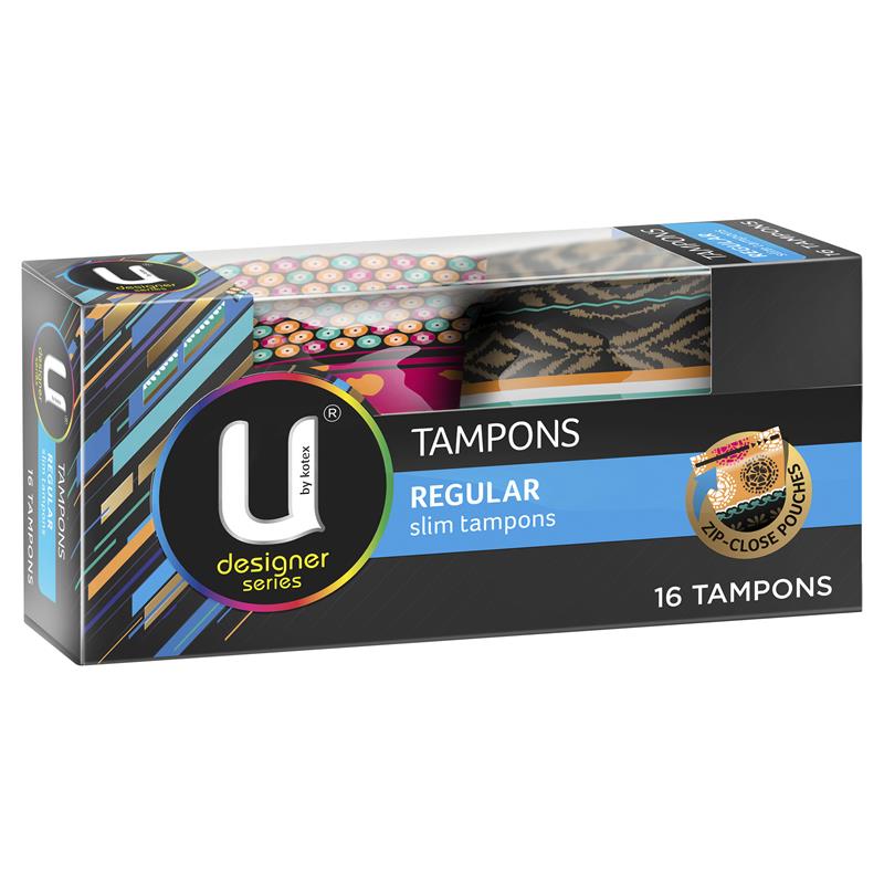 Buy U By Kotex Designer Series Slim Tampons Regular 16 Pack Online at