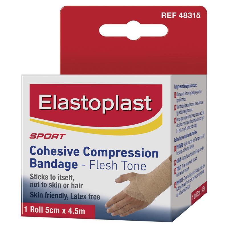 Buy Elastoplast 48315 Sport Cohesive Bandage Tan 5cm x 4.5m Online at