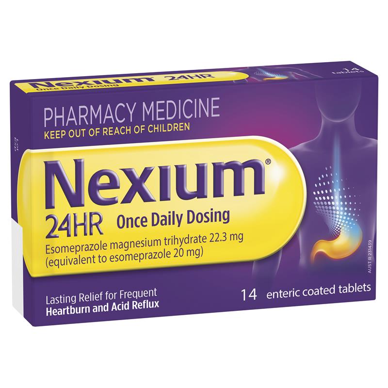 Buy Nexium 24hr Heartburn & Acid Reflux 20mg 14 Tablets Online at ...