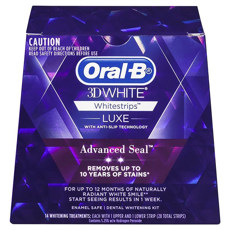 Buy Oral B 3D White Luxe Advanced Seal White Strips 14 Pack Online at ...