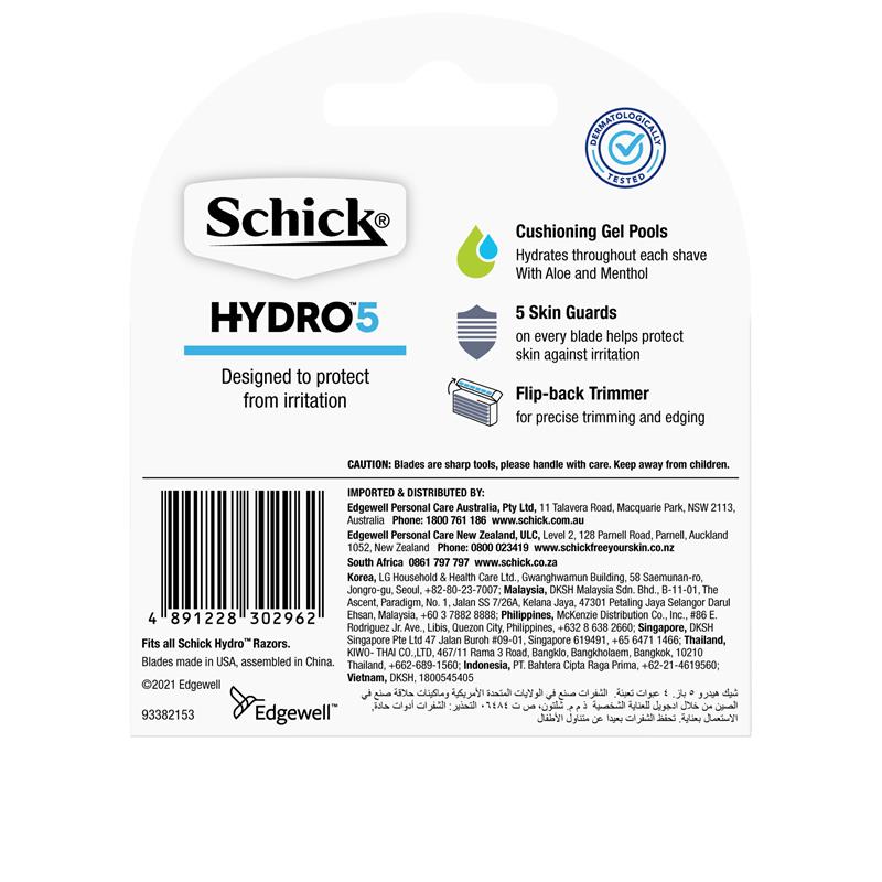 Buy Schick Hydro 5 Refill 4 Pack Online at Chemist Warehouse®