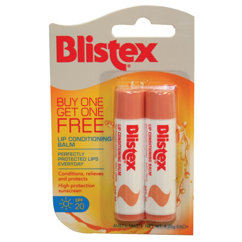 Buy Blistex Lip Conditioning Balm SPF 20 Twin Pack 2 x 4.25g Online at Chemist Warehouse®