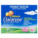 Claratyne Children's Hayfever & Allergy Relief Antihistamine Bubblegum Flavoured Chewable Tablets 30 pack