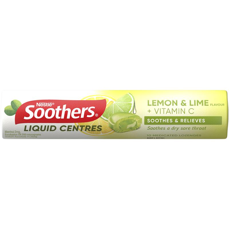 Buy Nestle Soothers Liquid Center Lemon & Lime 50g Online at Chemist