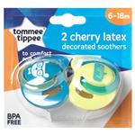 Tommee Tippee Closer To Nature Cherry Soothers 6-18 Months 2 Pack