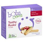 Bubs Organic Apple & Barley Lactose Free Toothy Rusk 6 Months+ 100g