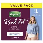 Depend Real Fit Super Women Large Value Pack Large 16 Pack