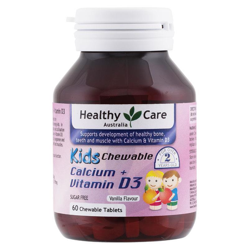 Buy Healthy Care Kids Calcium + Vitamin D3 60 Chewable ...