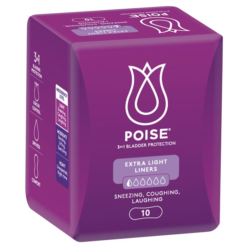 Buy Poise Liners Extra Light 10 Pack Online at Chemist Warehouse®