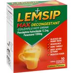 Lemsip Max Cold & Flu Hot Drink with Decongestant Lemon 10 Sachets