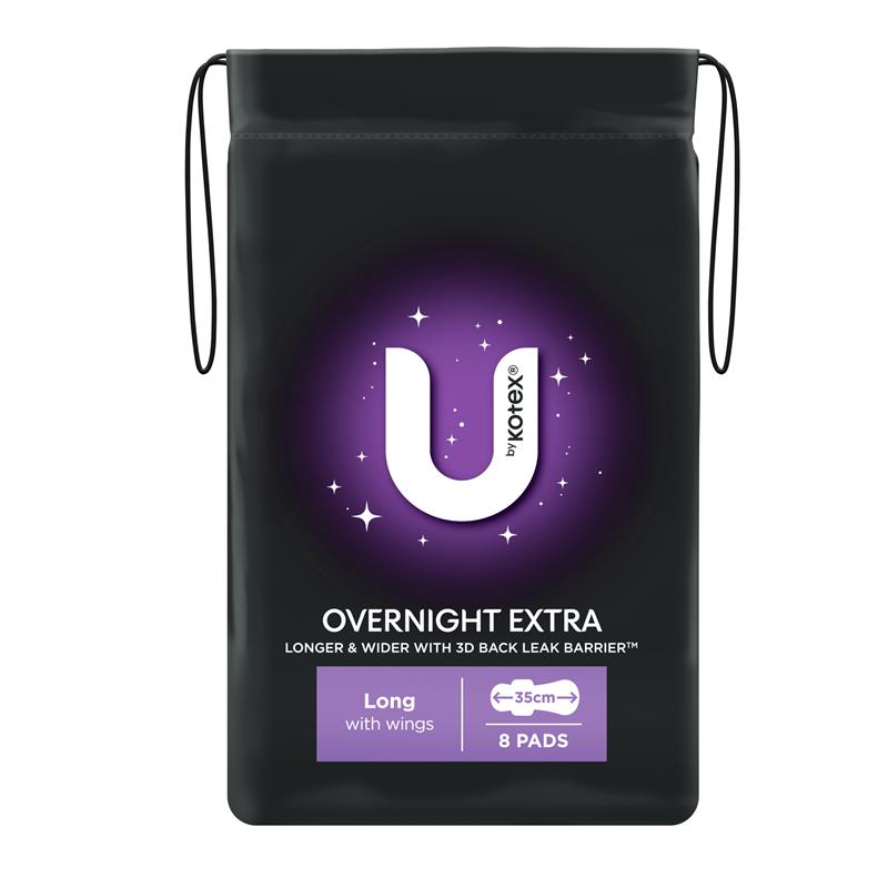 Buy U by Kotex Pads Extra Overnight Long 8 Pack Online at Chemist