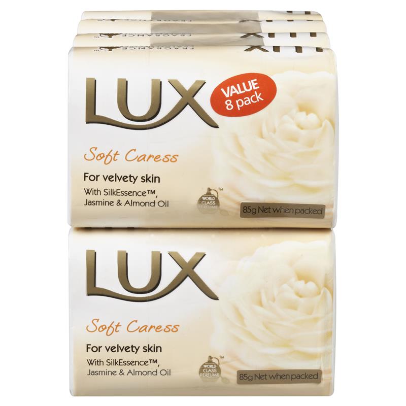 Buy Lux Bar Soap White Soft Caress 85g 8 Pack Online at Chemist Warehouse®