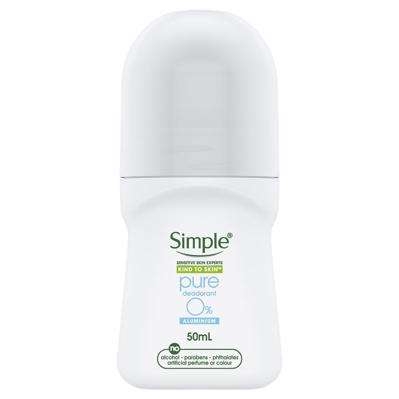 Buy Simple Deodorant Roll On Pure 50ml Online at Chemist Warehouse®
