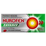 Nurofen Ibuprofen Zavance Fast Pain Relief 100 Liquid Capsules Exclusive Size
