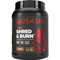 musashi shred and burn nutritional info