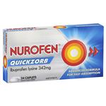 Nurofen Quickzorb Pain Relief Ibuprofen Lysine 342mg 24 Caplets