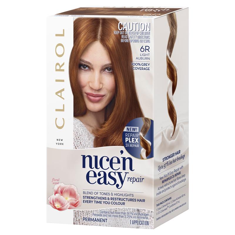 Buy Clairol Nice N Easy Repair Permanent Hair Colour 6R Light Auburn