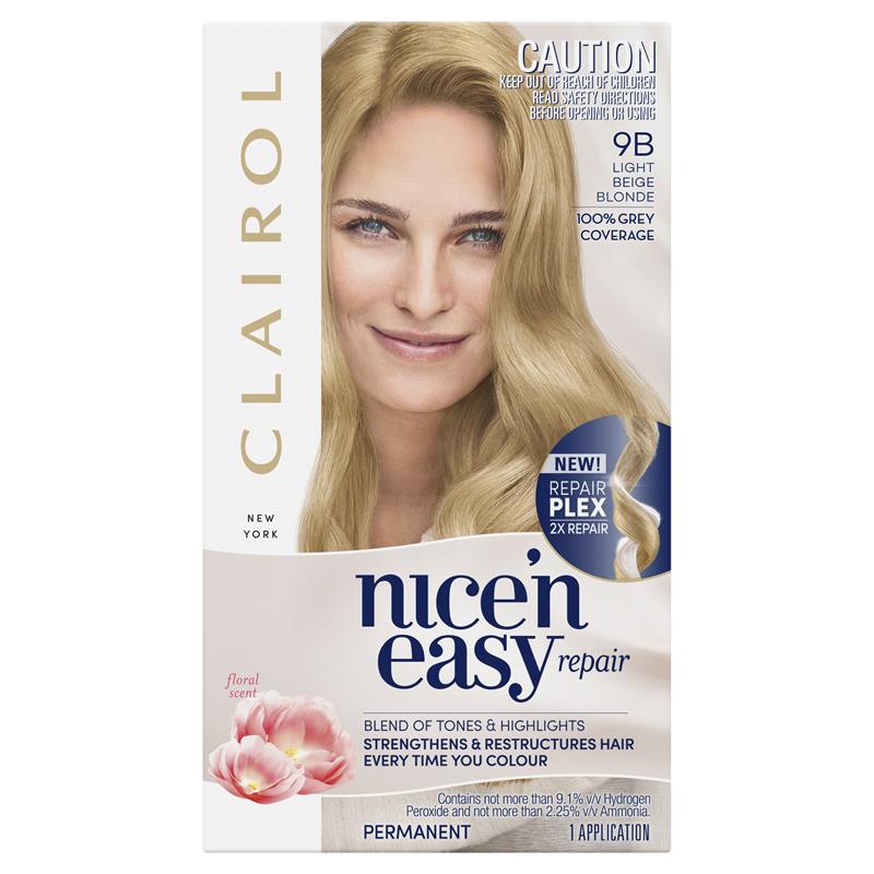 Buy Clairol Nice & Easy Repair 9B Light Beige Blonde Online at Chemist ...