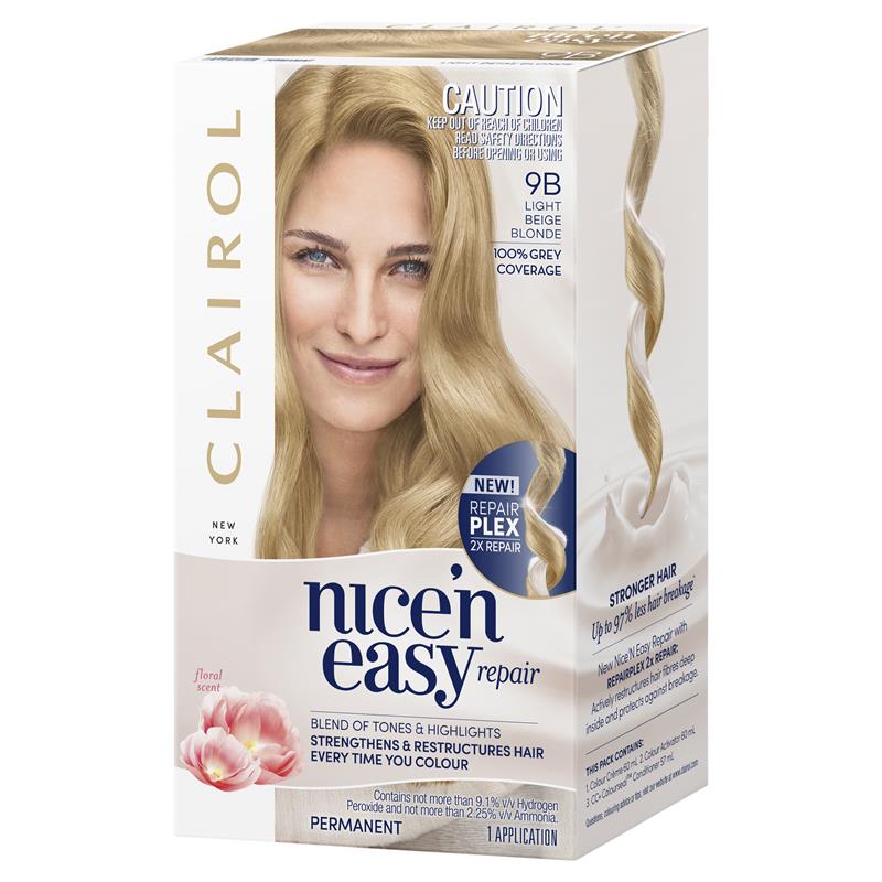 Buy Clairol Nice & Easy Repair 9B Light Beige Blonde Online at Chemist ...