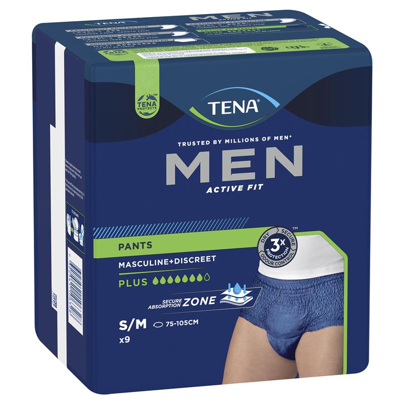 Buy Tena Pant Men Active Fit Plus Medium 9 Pack Online at Chemist ...
