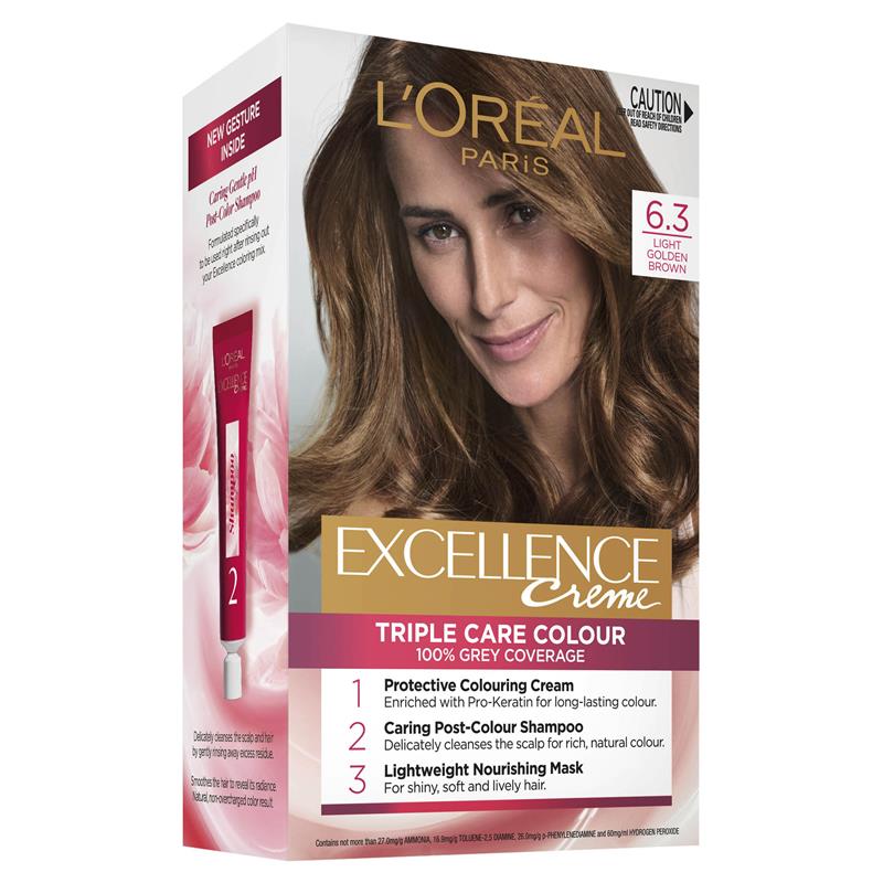 Buy Loreal Excellence 6.30 Light Golden Brown New Online at Chemist ...