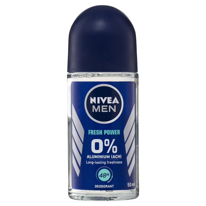 Buy Nivea for Men Deodorant Aluminium Free Fresh Power Roll on 50ml ...