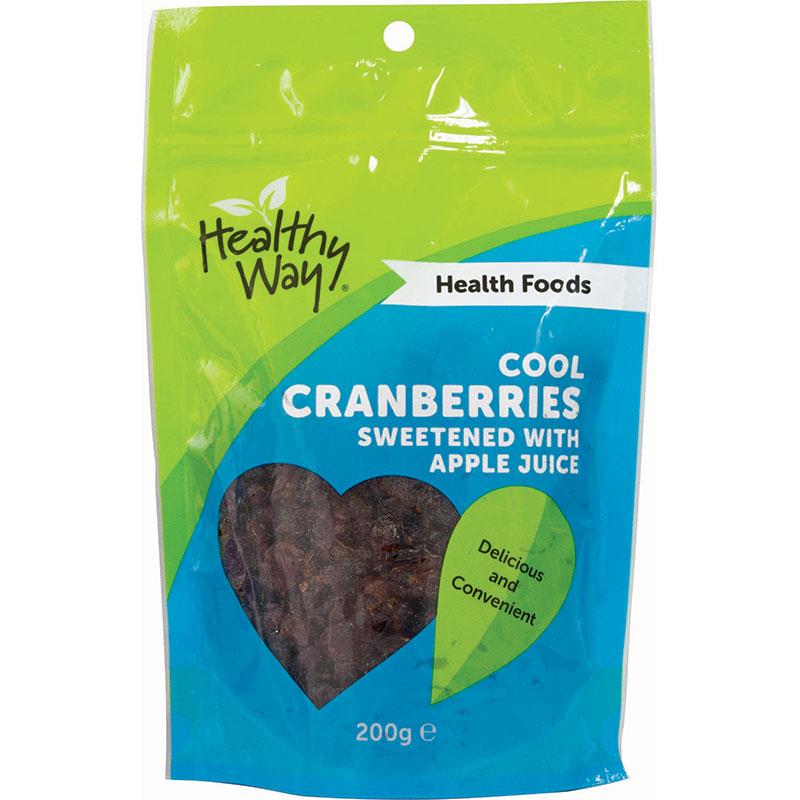 Buy Healthy Way Cool Cranberries Sweetened with Apple Juice 200g Online