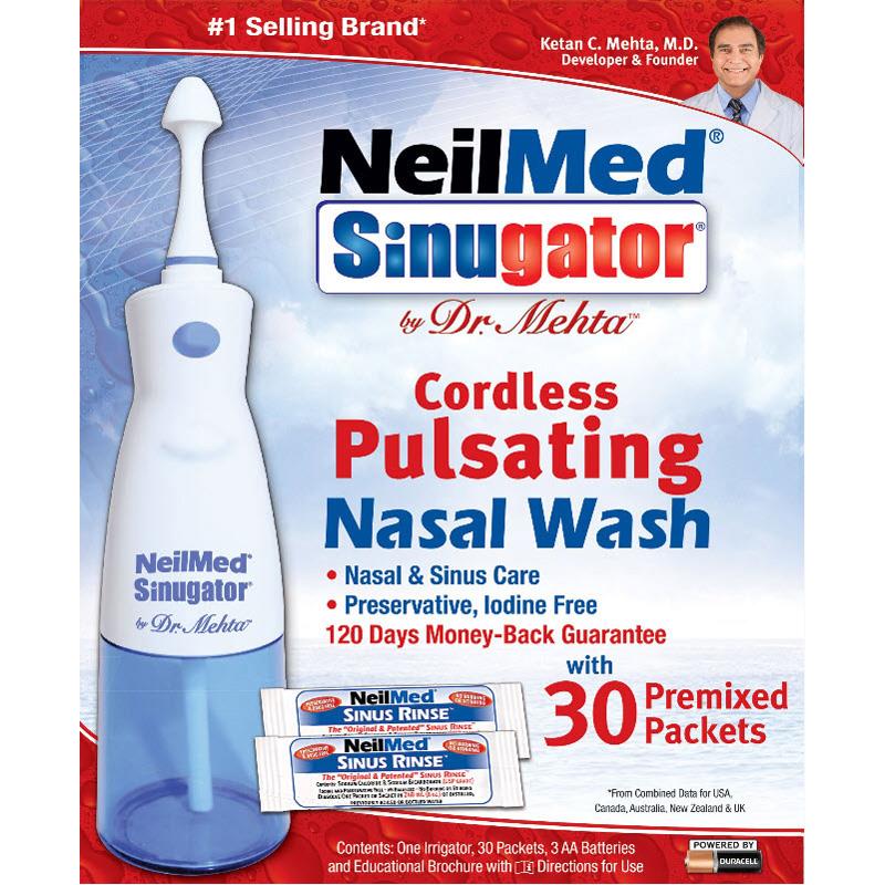 Buy NeilMed SinuGator Cordless Pulsating Nasal Wash and 30 Premixed