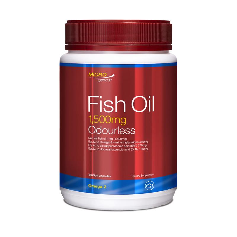 Buy Microgenics Fish Oil 1500mg Odourless 400 Capsules (New Zealand