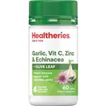 Healtheries Garlic Vit C Zinc & Echinacea with Olive Leaf 60 Tablets