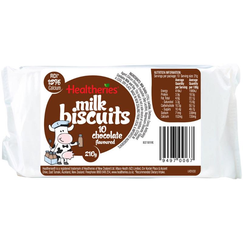 Buy Healtheries Milk Biscuits Chocolate 10 Online at Chemist Warehouse®