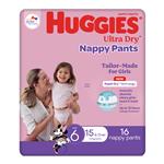 Huggies Ultra Dry Nappy Pants Junior Girl 16 Pack
