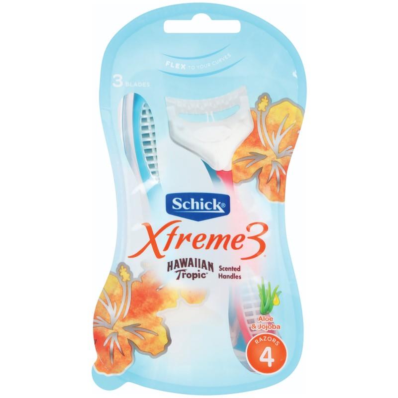 Buy Schick Xtreme 3 Women Hawaiian Tropic Disposable Razor 4 Pack