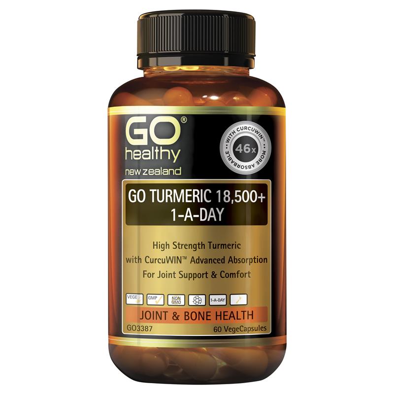 Buy GO Healthy Turmeric 18500 + 1 A Day 60 Vege Capsules Online at