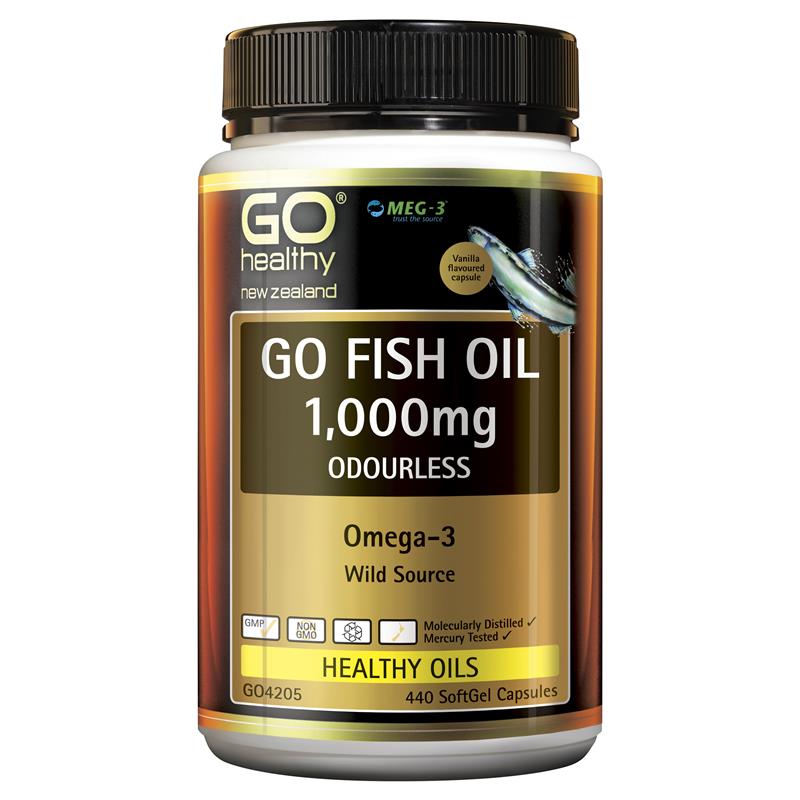 Buy GO Healthy Fish Oil Odourless 1000mg 440 Capsules Online at Chemist