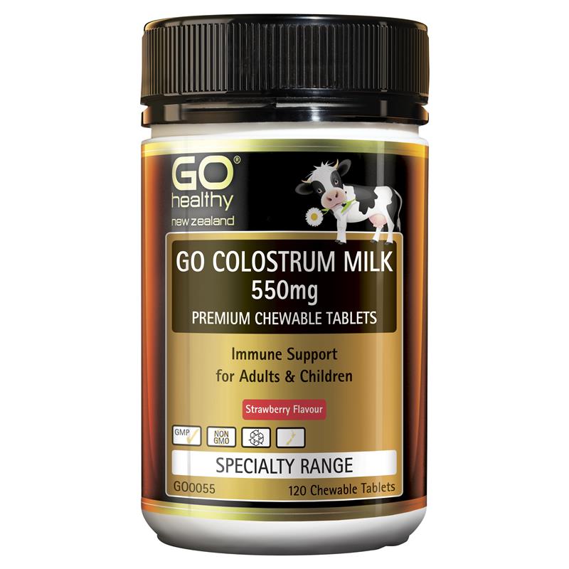 Buy GO Healthy Colostrum Milk 550mg Chewable 120 Tablets Online at