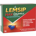 Lemsip Max Cold & Flu with Decongestant 16 Capsules