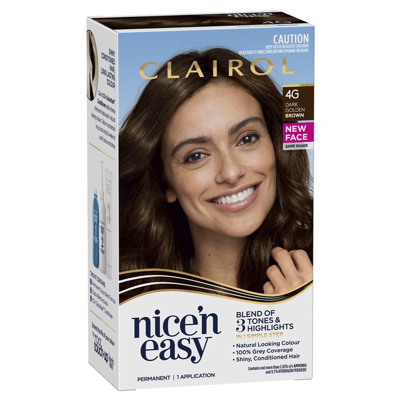 Buy Clairol Nice N Easy Permanent Hair Colour 4G Dark Golden Brown ...