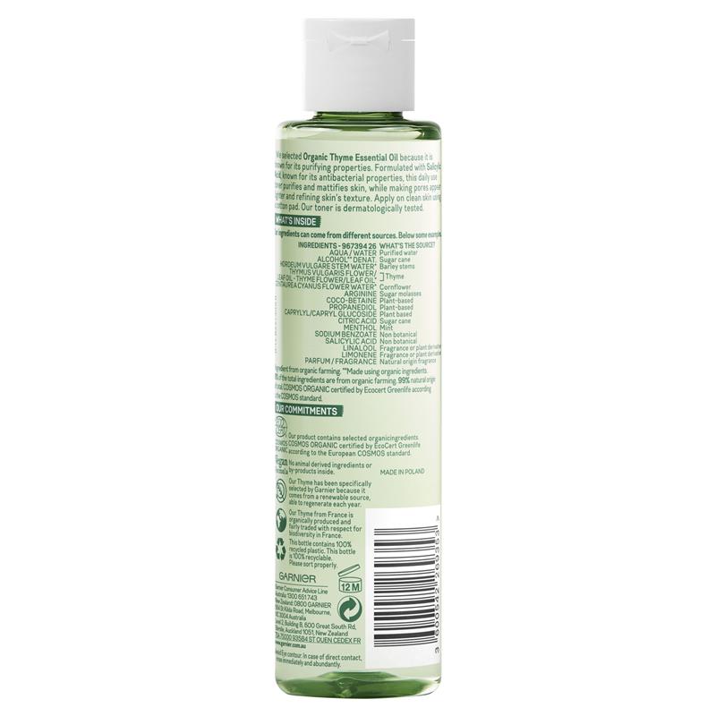 Buy Garnier Organics Purifying Thyme Perfecting Toner 150ml Online at