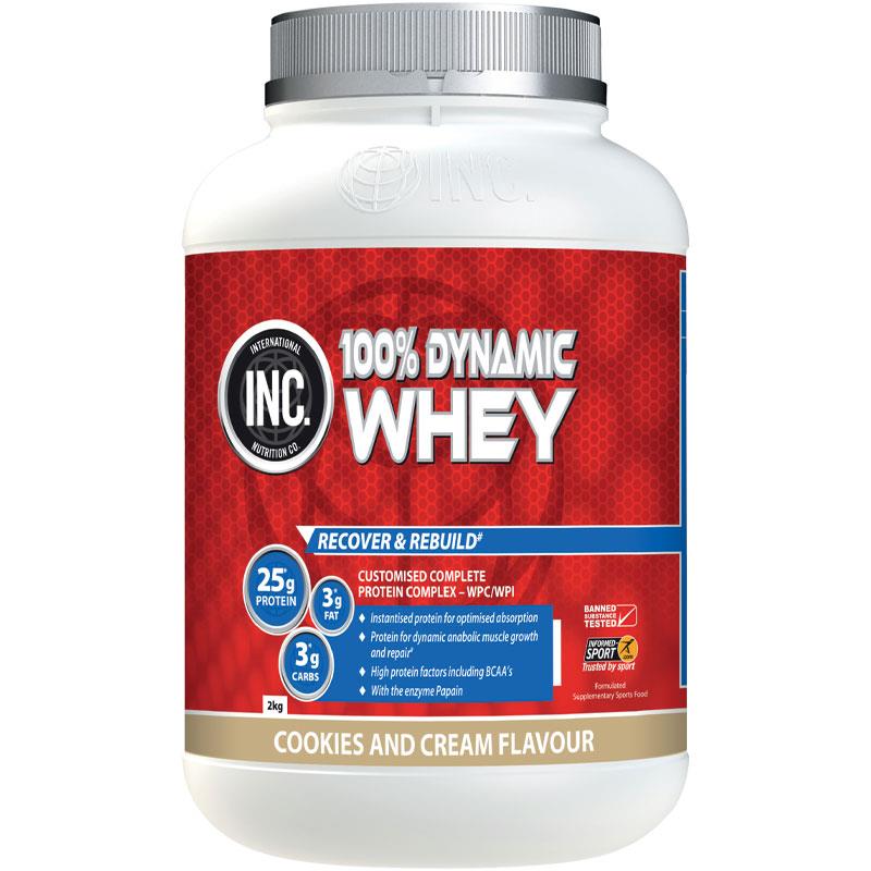 INC 100% Dynamic Whey Cookies & Cream Flavour 2kg