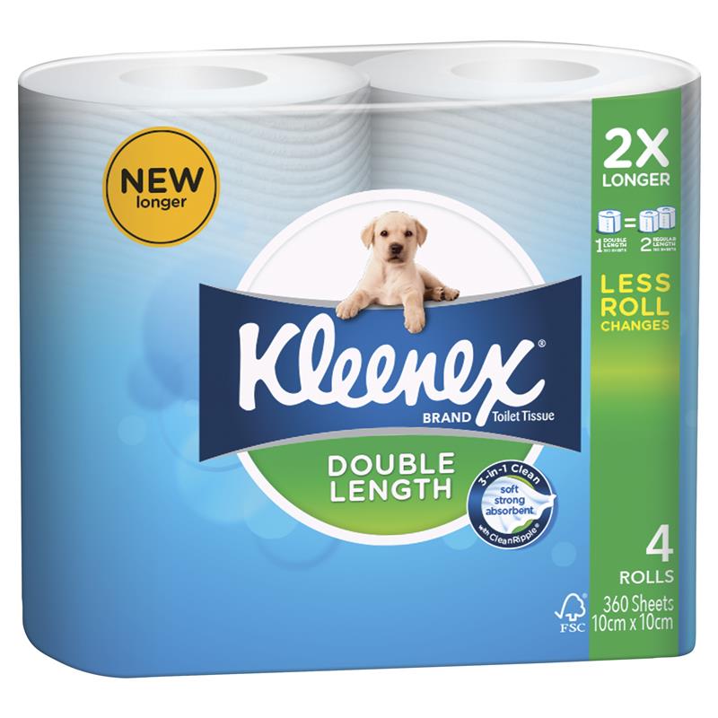 Buy Kleenex Double Length Toliet Paper 4 Rolls Online at Chemist Warehouse®