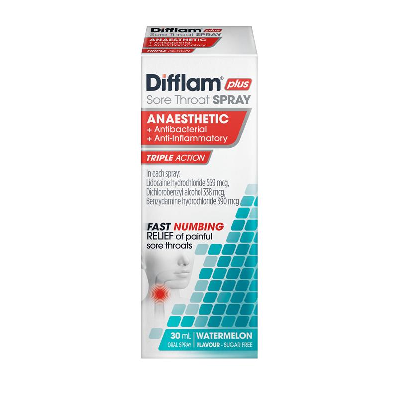 Buy Difflam Plus Sore Throat Anaesthetic Spray Watermelon Ml Online