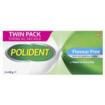 Polident Denture Adhesive Cream Flavour Free 2 x 60g Pack Exclusive Size