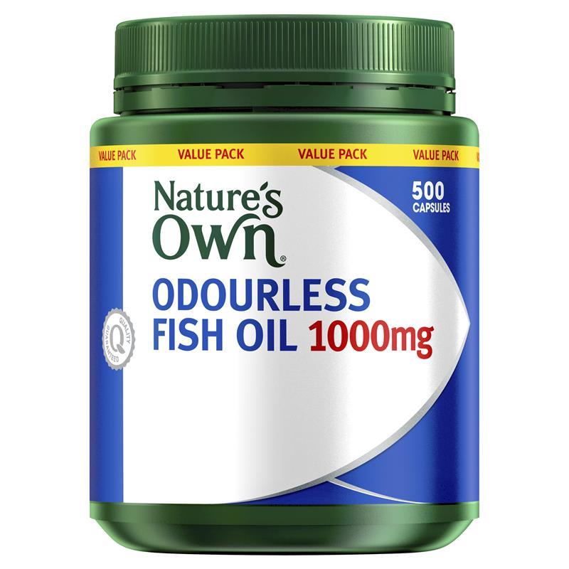 Buy Nature's Own Odourless Fish Oil 1000mg 500 Capsules Exclusive Size